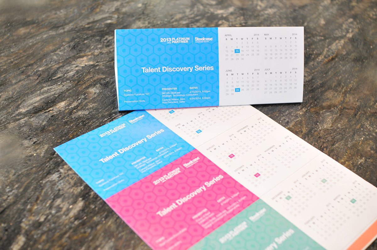 bkm Talent Discovery Series desktop calendar for the Steelcase dealer network